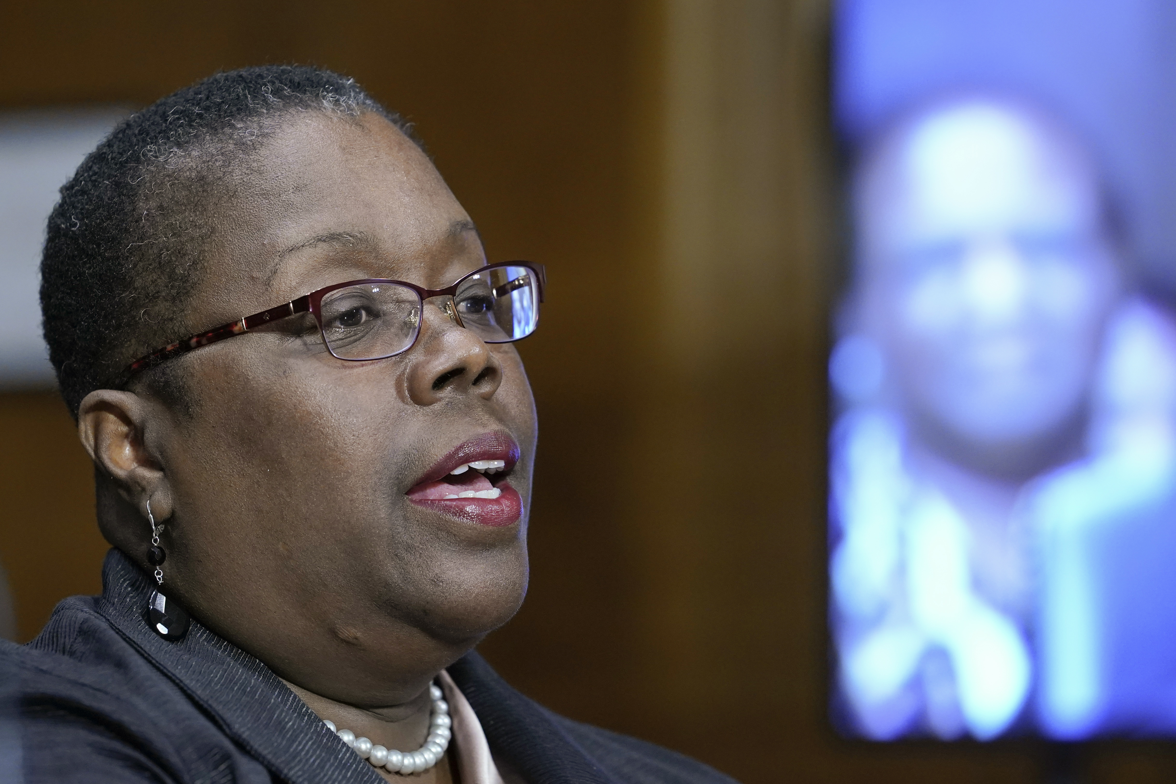 Judge Adrienne Nelson on Wednesday, Oct. 12, 2022, on Capitol Hill in Washington.<br />(Mariam Zuhaib / AP Photo)
