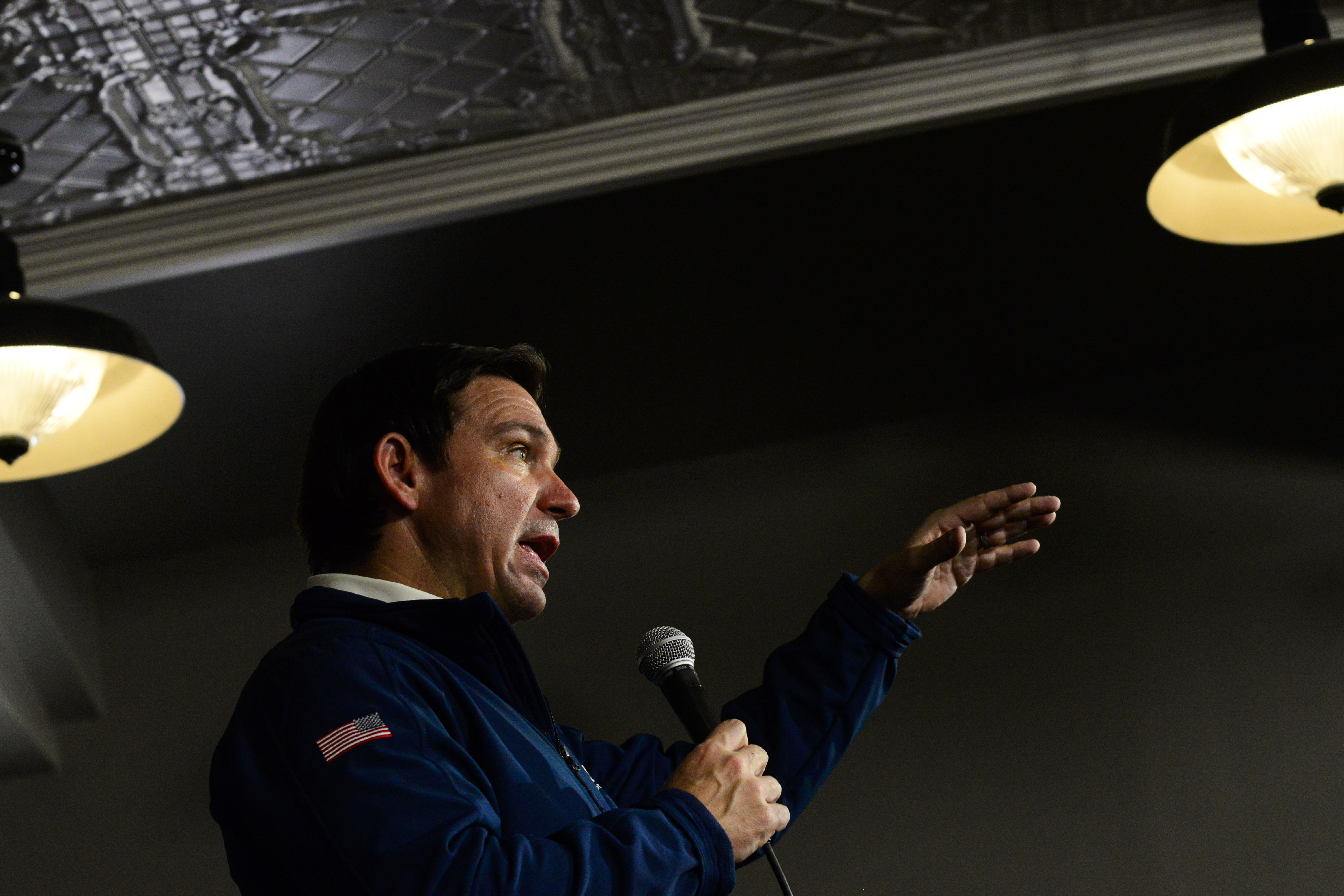 Republican presidential candidate Ron DeSantis speaks at a Town Hall event at Tempesta’s in Keene, N.H., on Nov. 21, 2023.<br />(Kristopher Radder / AP Photo)