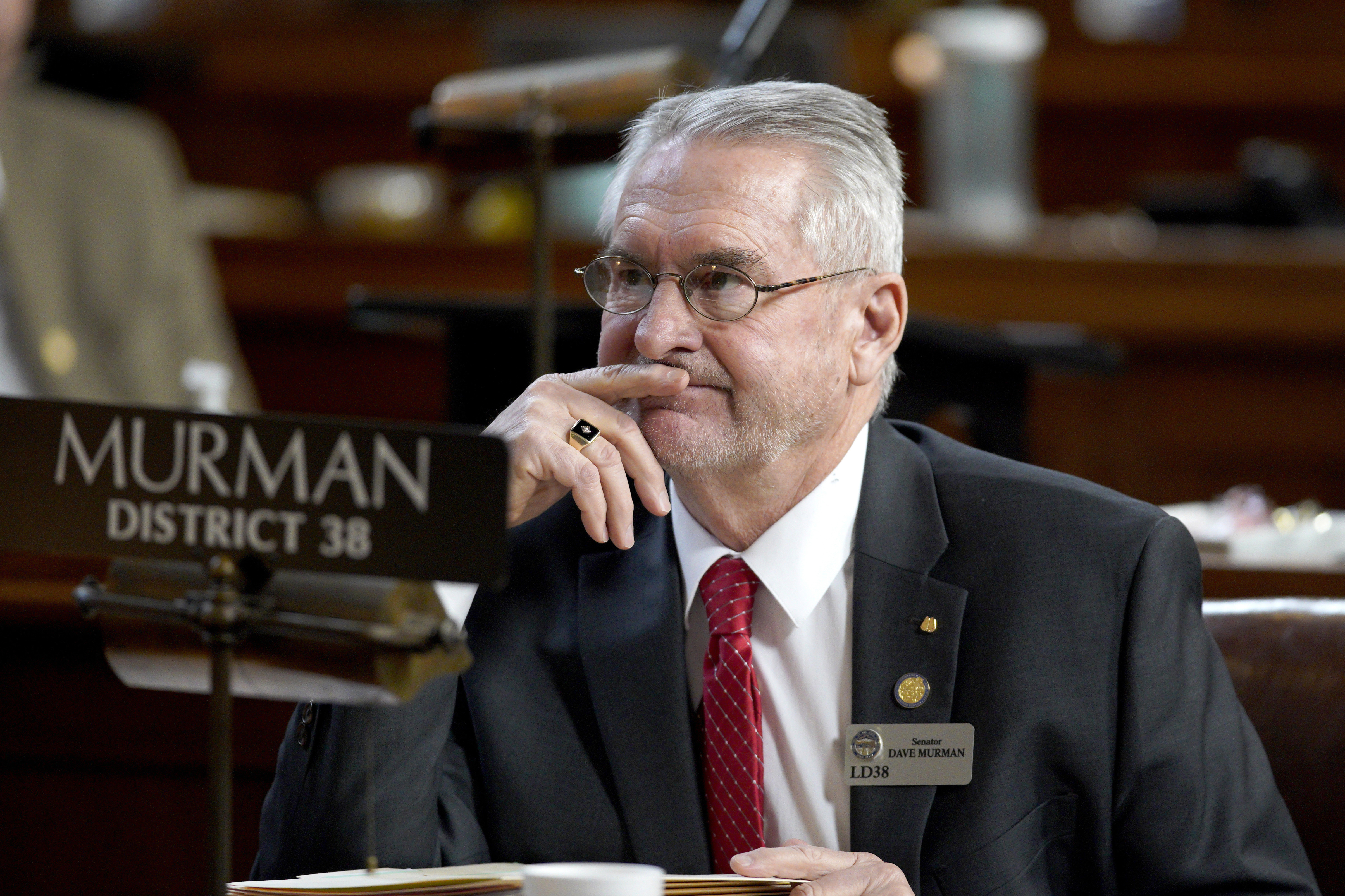 Nebraska state Sen. Dave Murman, R-Glenvil, sits in the Legislative Chamber in Lincoln, Neb., March 1, 2019.<br />(Nati Harnik / AP Photo)