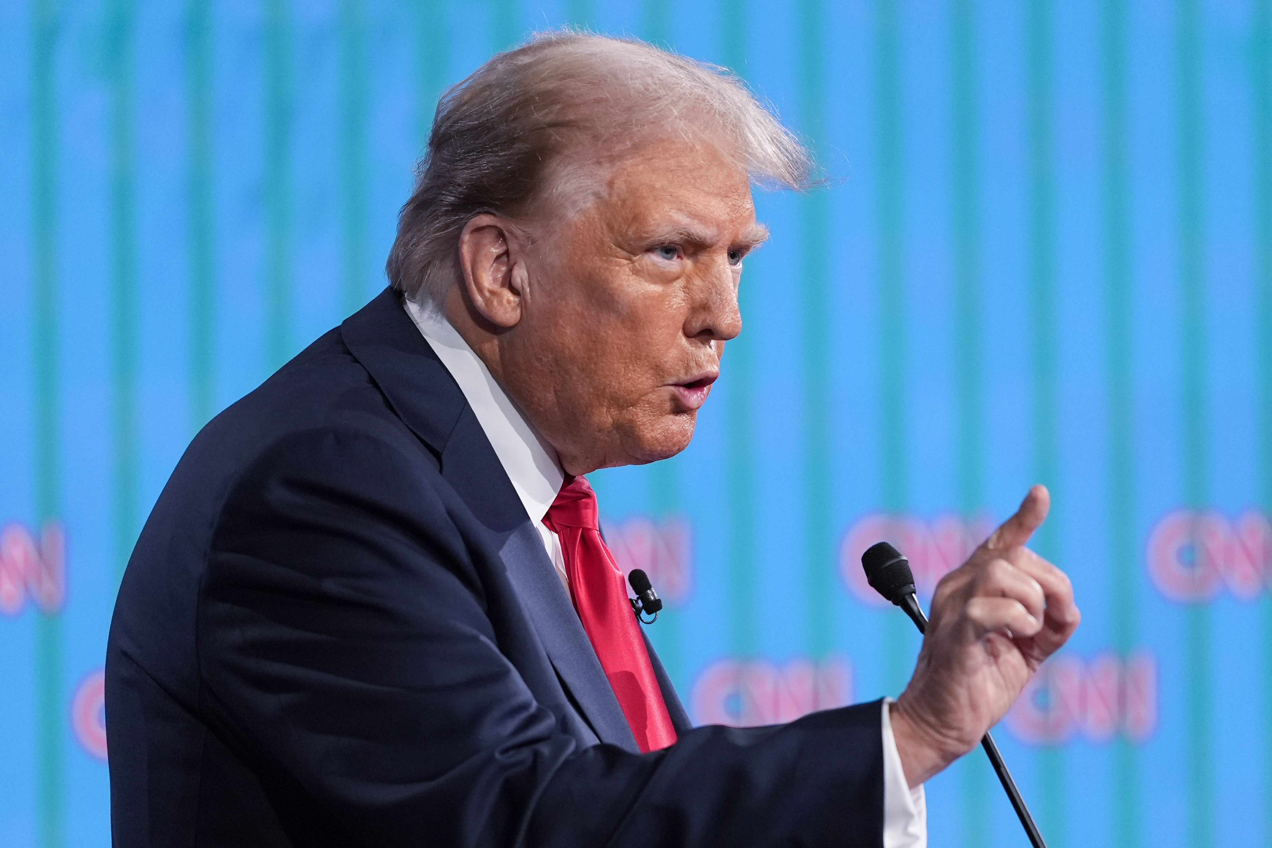 Republican presidential candidate former President Donald Trump speaks during a presidential debate with President Joe Biden, June 27, 2024, in Atlanta.<br />(Gerald Herbert / AP Photo, File)