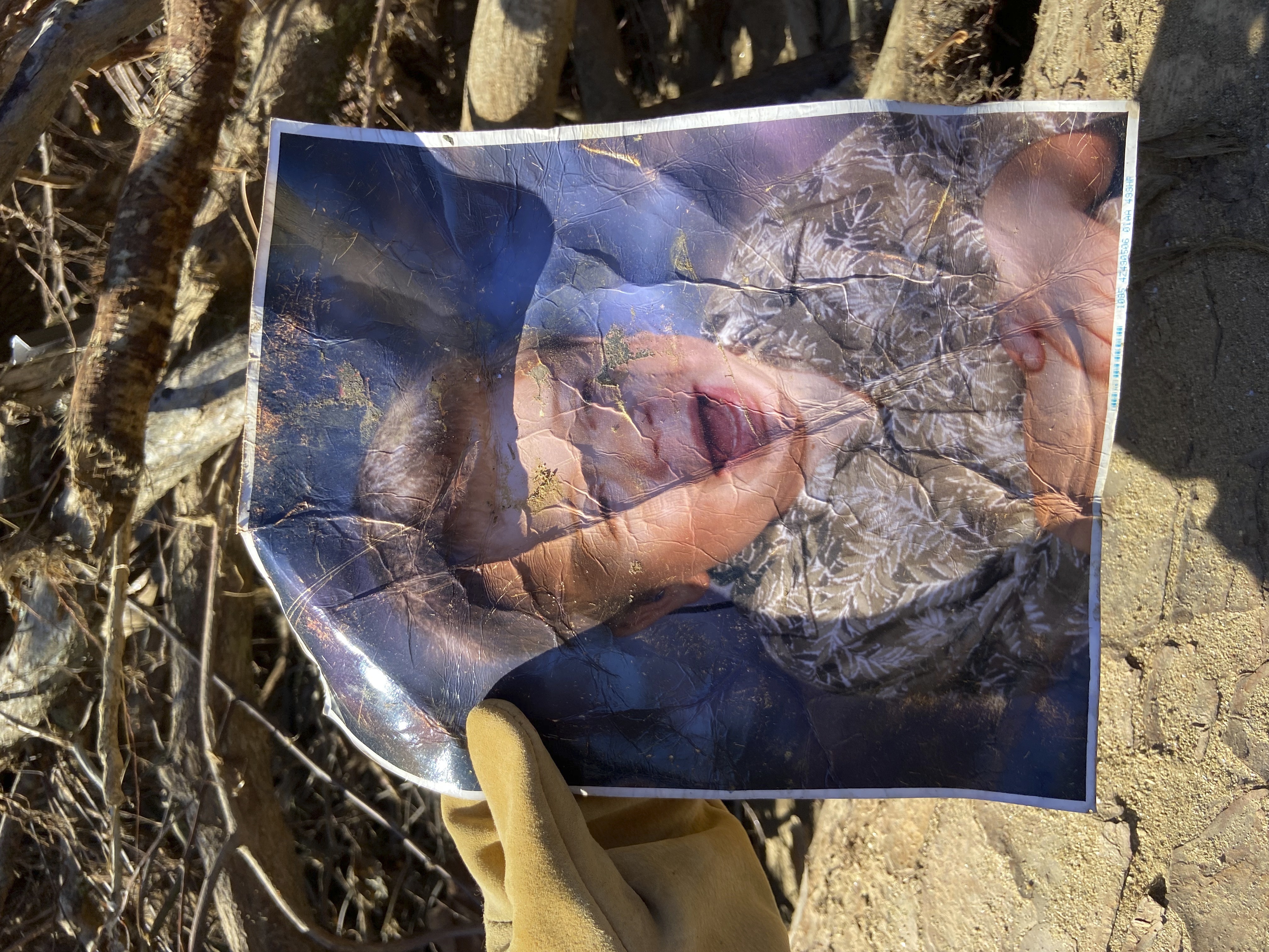 A photo found near Asheville, N.C., after Hurricane Helene, of Tommy Moss in an angel costume for a Christmas pageant.<br />(Taylor Schenker via AP)