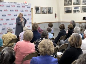State Sen. Carol Blood speaks at one of her town hall events in Omaha.<br />(&lt;a href=&quot;<a href="https://nebraskaexaminer.com/author/aaron-sanderford/&quot;&gt;Aaron">https://nebraskaexaminer.com/author/aaron-sanderford/&quot;&gt;Aaron</a> Sanderford&lt;/a&gt; / Nebraska Examiner)