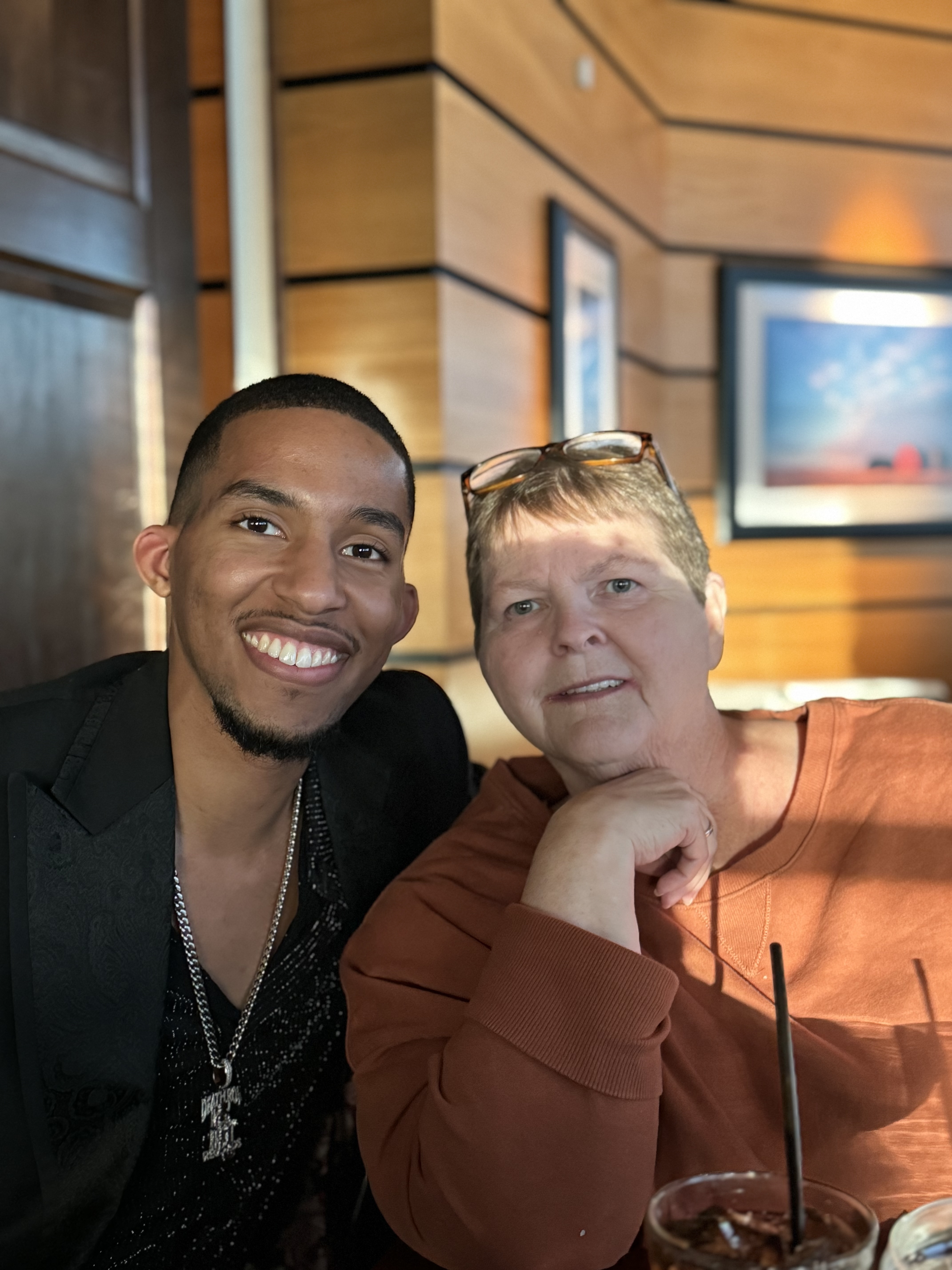 Dreion (left) credits his former middle school music teacher Karen Spurck with giving him the space to let his abilities flourish. Spurck said that even at 13, young Dreion possessed the “it” factor.<br />(Courtesy photo)