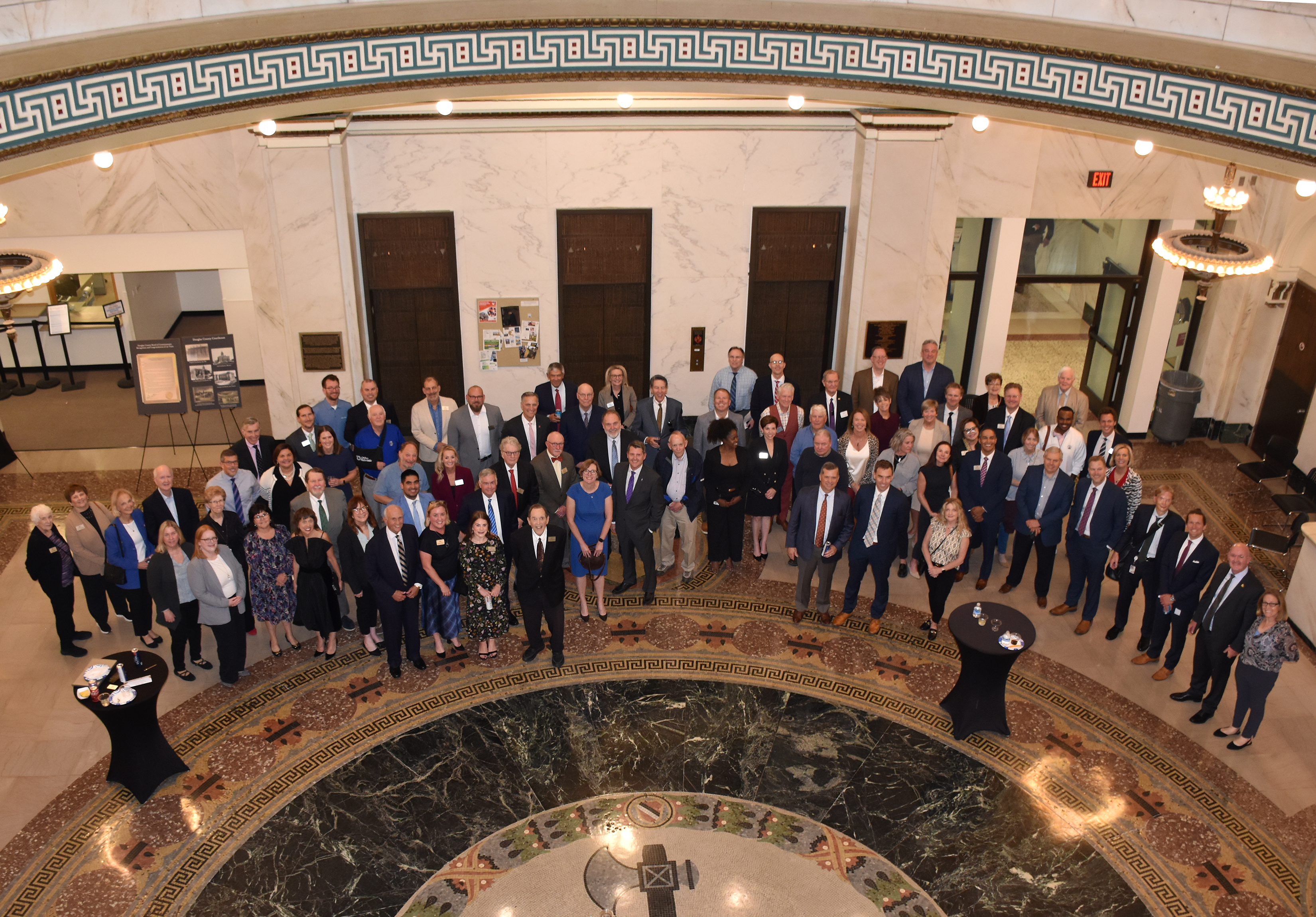On Friday, Oct. 17, a plaque, commemorating the 150 years of the Omaha Bar Association was hung in the hallowed halls of the Douglas County Courthouse, in tribute to the association, its mission, and central strength: its member attorneys and judges.<br />(Carla Chance / The Daily Record)