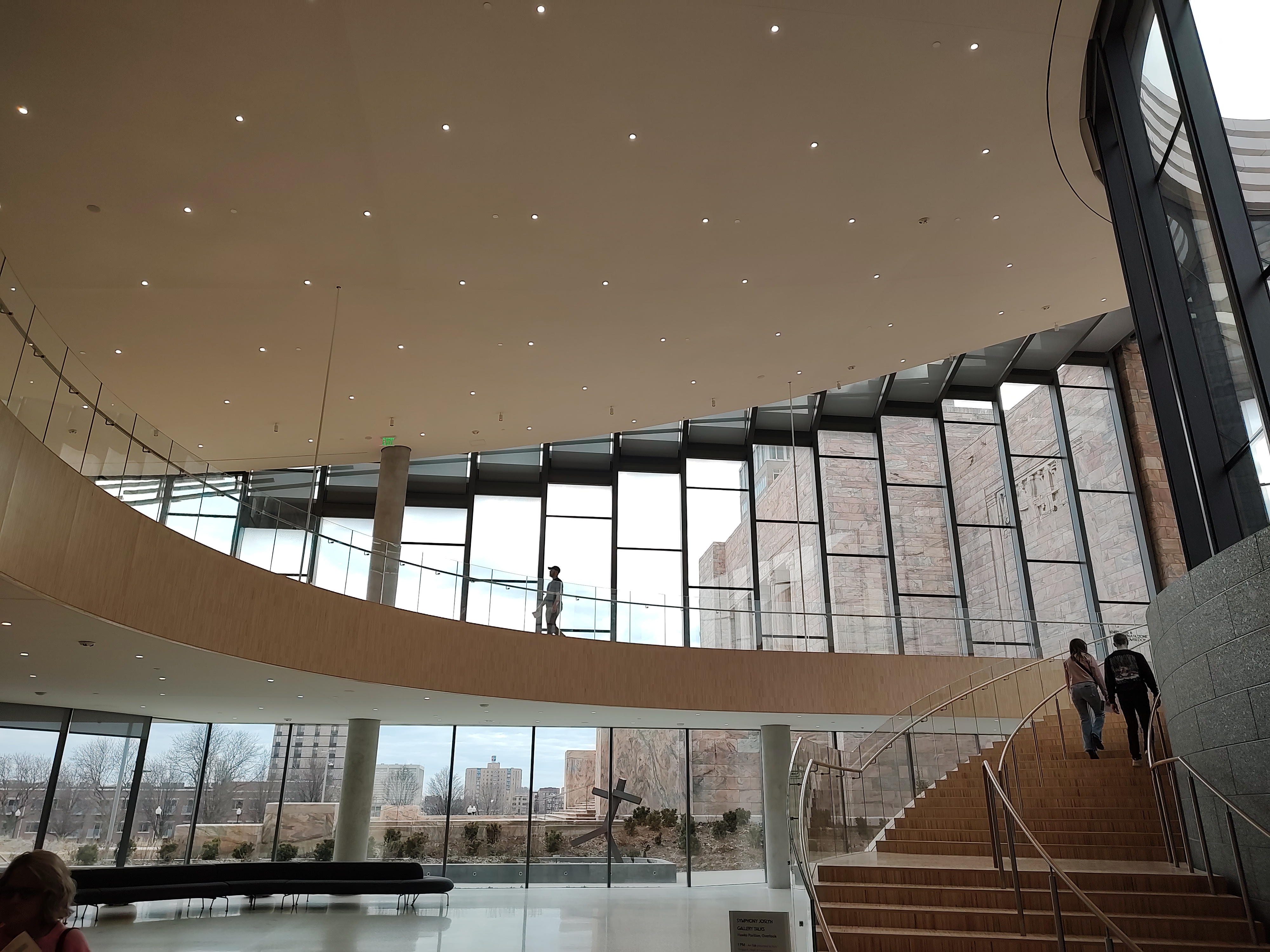 A beautiful view from the new expansion of the Joslyn Art Museum, to the old, and sacred.<br />(Austin Petak / The Daily Record)