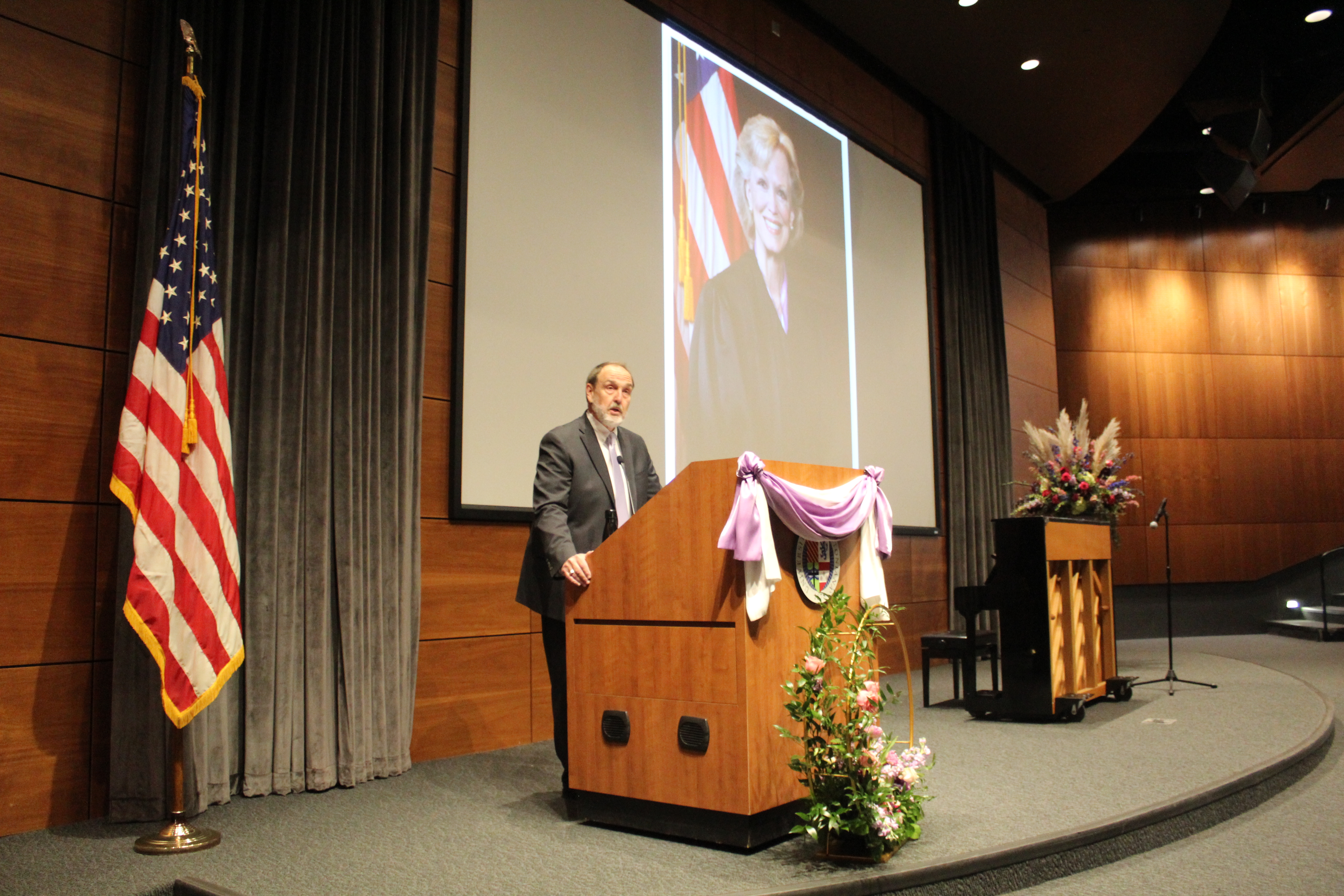 A memorial service was held for former U.S. Senior District Court Judge Laurie Smith Camp at Creighton University’s Hixson-Lied Auditorium, Tuesday, Nov. 23, 2021. (David Golbitz/Daily Record)