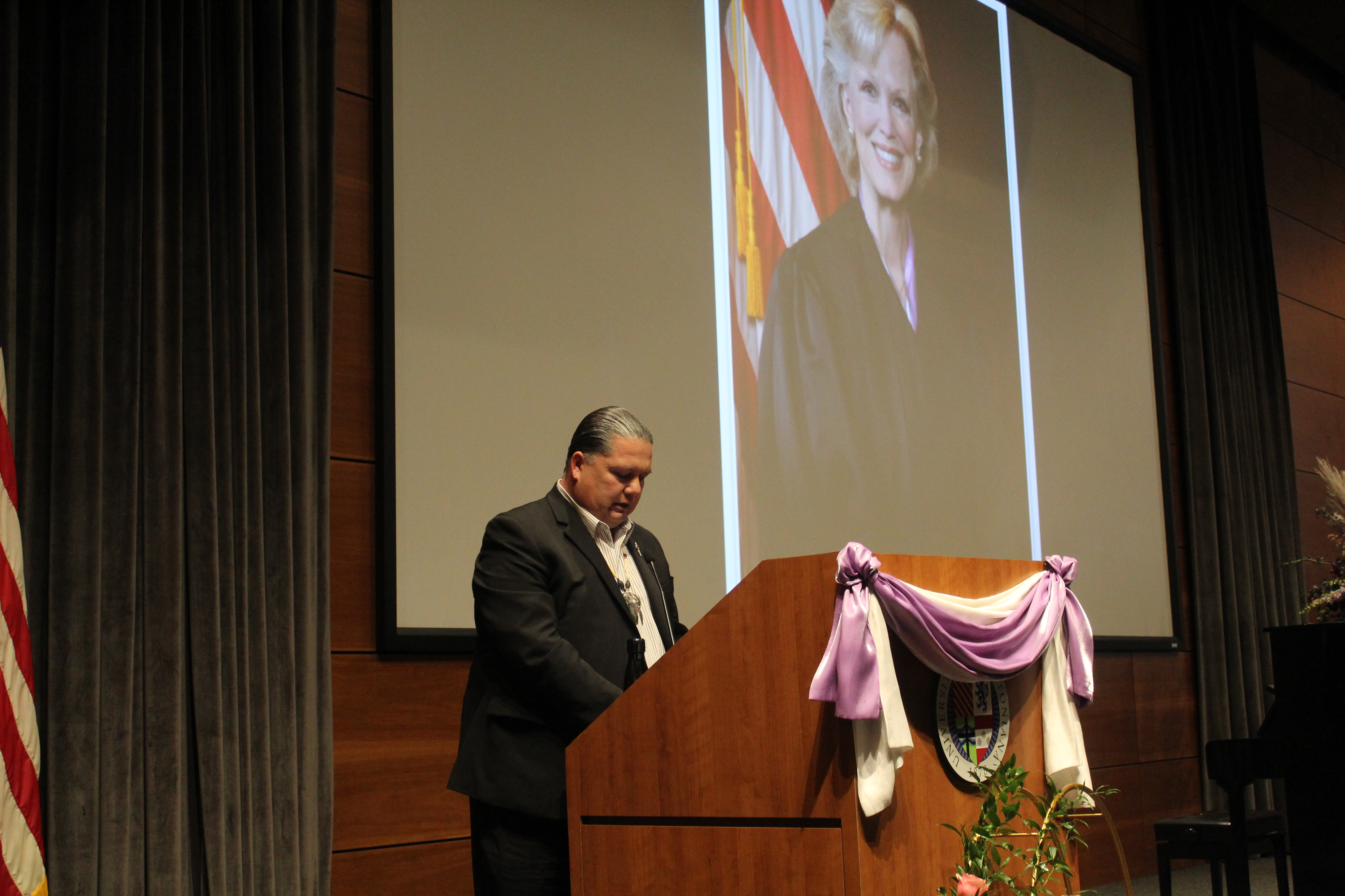 A memorial service was held for former U.S. Senior District Court Judge Laurie Smith Camp at Creighton University’s Hixson-Lied Auditorium, Tuesday, Nov. 23, 2021. (David Golbitz/Daily Record)