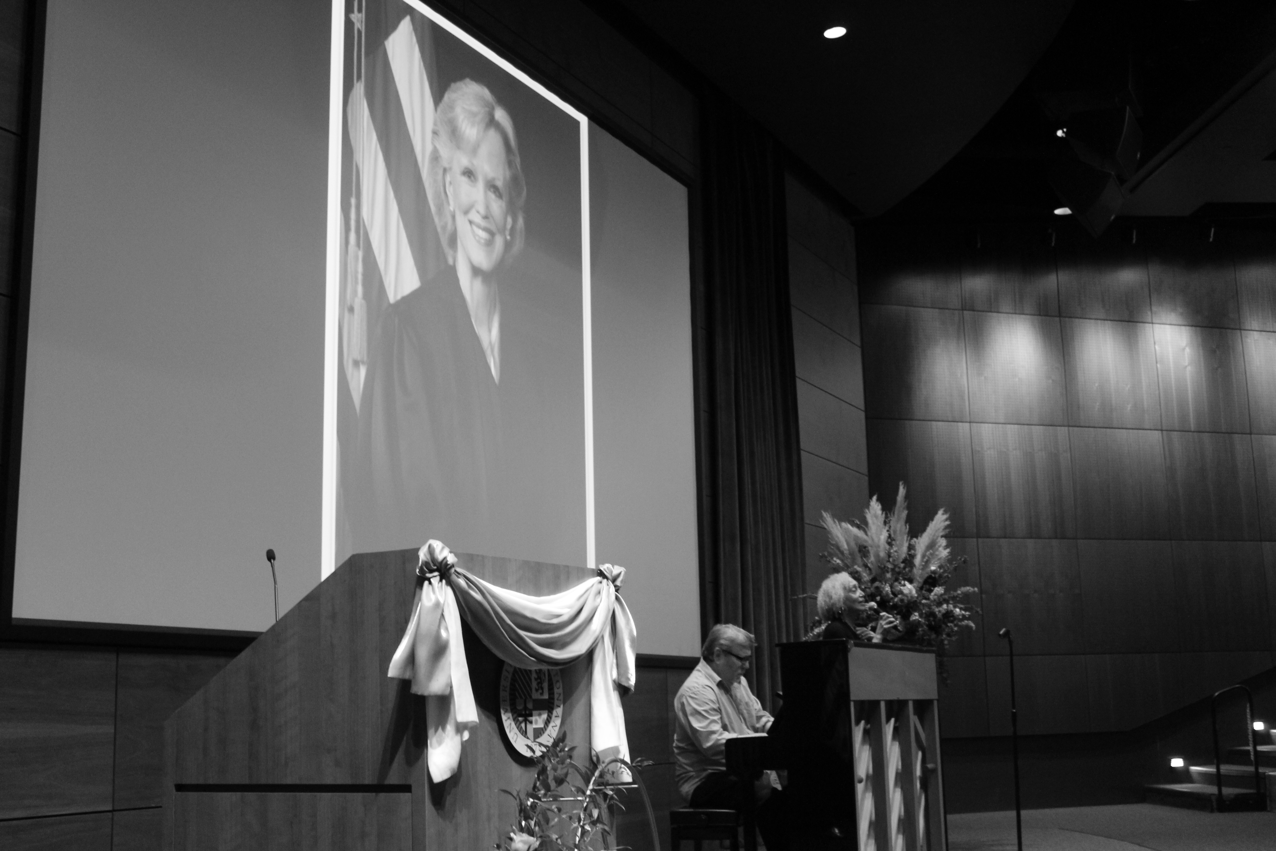A memorial service was held for former U.S. Senior District Court Judge Laurie Smith Camp at Creighton University’s Hixson-Lied Auditorium, Tuesday, Nov. 23, 2021. (David Golbitz/Daily Record)