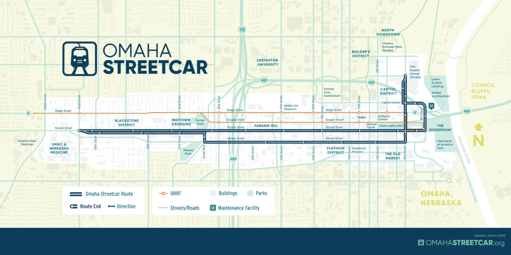 The Omaha Streetcar Authority recently launched an informational website on the project and a map outlining the route. (OmahaStreetcar.org)
