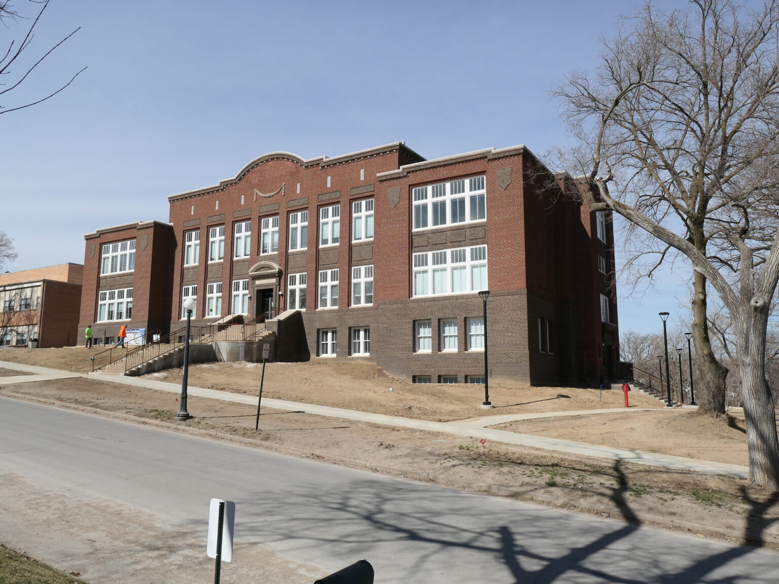 Built in 1918, the Plattsmouth High School at 814 Main St. saw its last full-time bustle in 1976 when students moved to another facility. The school is now in its new life, as the Lofts on Main, a development boosted in part by Nebraska historic tax credits.<br />(Courtesy of Alley Poyner Macchietto)