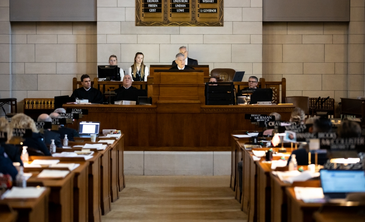 Nebraska Supreme Court Chief Justice Michael Heavican delivers the State of the Judiciary address to lawmakers at the Nebraska Legislature on Wednesday, Jan. 22, 2020. (Courtesy Nebraska Judicial Branch)