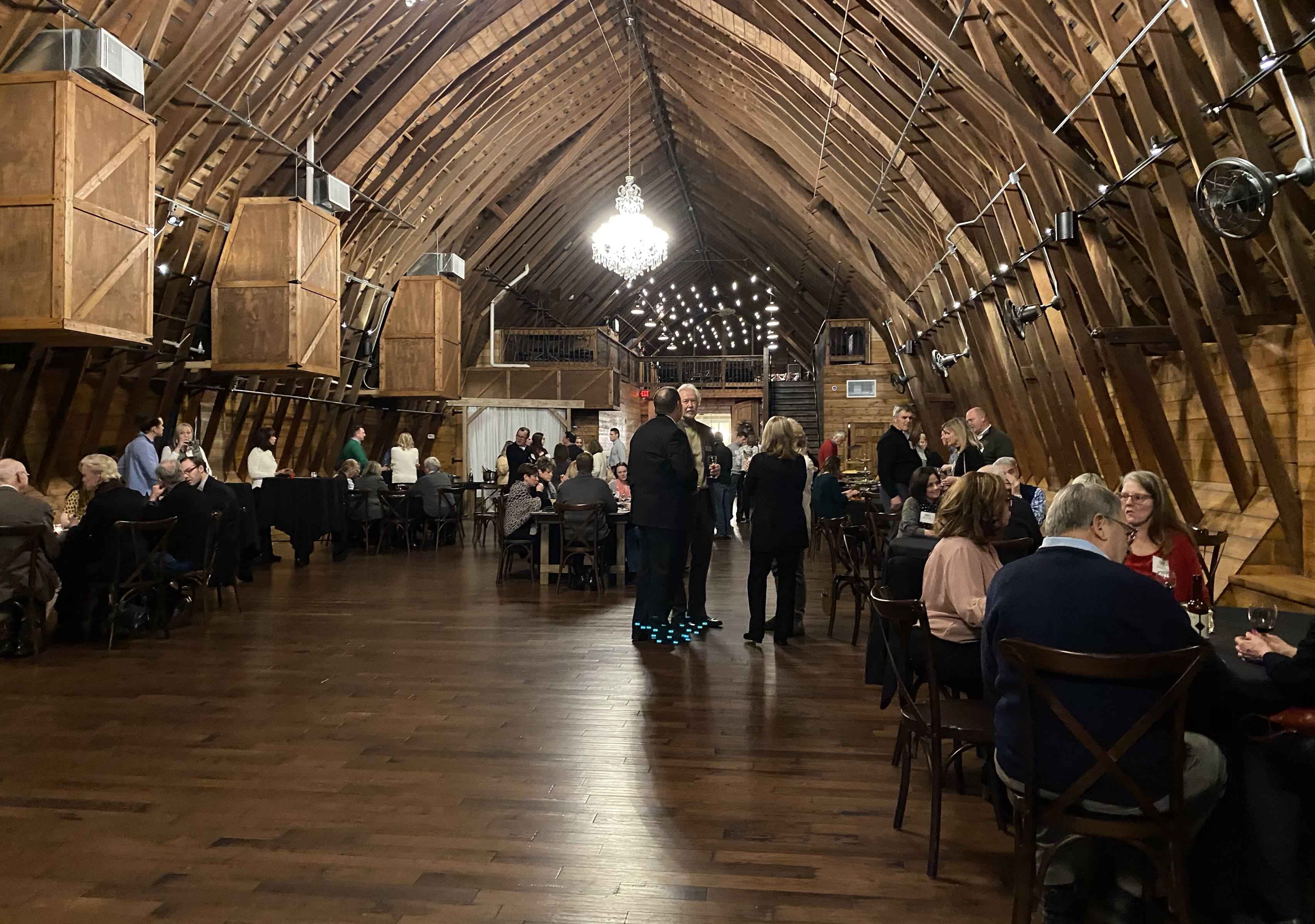 Omaha Bar Association members and their guests filled The Bar at Ackerhurst Dairy Farm for the 20th annual OBA Wine Tasting event Friday, Jan. 24, 2020. (Photo by Scott Stewart)