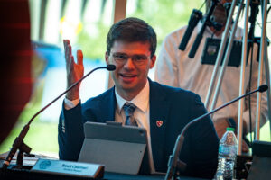 UNMC Student Regent Brock Calamari. Oct. 3, 2025.<br />(Zach Wendling / Nebraska Examiner)
