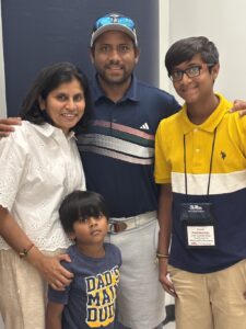 Dr. Sridevi Alla, a hospitalist in Jackson, Miss., is pictured with her husband and two sons.<br />(Courtesy of Dr. Sridevi Alla)