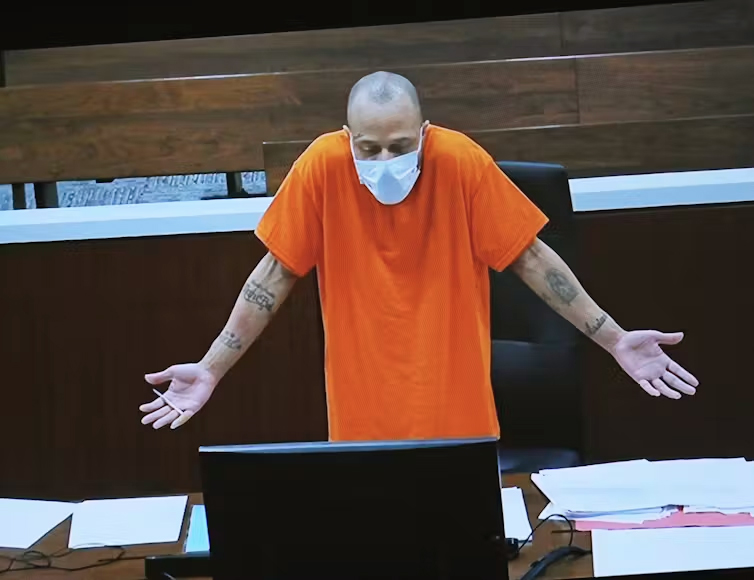 Darrell Brooks, a sovereign citizen who represented himself in his criminal trial, was found guilty of killing six people by driving an SUV through a parade in Wisconsin in November 2021.<br />(Angela Peterson / Milwaukee Journal-Sentinel via AP, Pool)