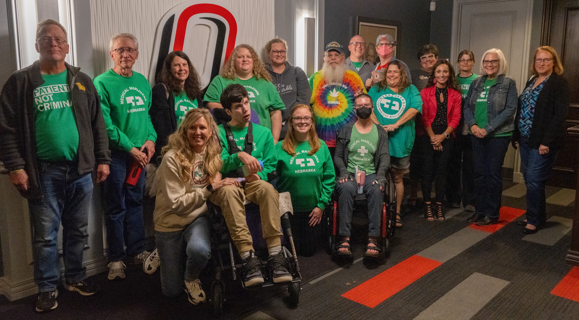 Supporters of medical cannabis helped two measures reach the 2024 general election ballot, Initiatives 437 and 438. Some spoke during a public hearing at the University of Nebraska at Omaha on Oct. 25, 2024.<br />(Zach Wendling / Nebraska Examiner)