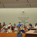 David Mabes discusses the role of New York Times v. Sullivan during oral arguments as part of Creighton University’s Moot Court championship hearing.
(Tim Trudell / The Daily Record)