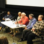 Panelists discussed “A Time for Burning” after a 2008 screening at Omaha’s Film Streams. From left: Rev. Johnice Orduña, Dan Goodwin Sr., director Bill Jersey, Ray Christensen and the Rev. Susan Butler. The film, which documented the failed attempt at racial outreach by a white Omaha church in 1965, continues to inspire filmmakers and activists. 
(Courtesy Photo)