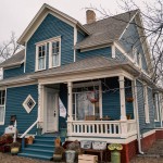 Built in 1869, the house that Tim Reeder is preserving was one of 12 identical duplexes constructed on a hill overlooking the parade grounds at Fort Omaha. Thirty-one years later, two brothers bought it and moved it in two pieces to 6327 Florence Blvd. in Omaha. 
(Abiola Kosoko / Flatwater Free Press)