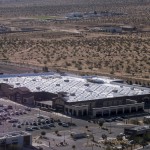 An aerial view of solar panels on the top of a Walmart store in Yucca Valley, Calif., Monday, April 5, 2021. 
(Ringo H.W. Chiu / AP Photo)
