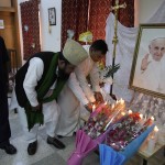 Tributes being paid to Pope Francis at the Sacred Heart Cathedral Church in Lahore, Pakistan, on April 22, 2025. 
(K.M. Chaudary / AP Photo)