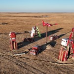 An aerial view of “Firehenge,” the viral marketing effort of a Rapid City brewer with Nebraska ties along Interstate 90 in South Dakota near Kadoka.
(Courtesy of Firehouse Brewing Co.)