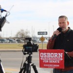 U.S. Senate candidate Dan Osborn, a registered nonpartisan, held a press conference in Lexington, Nebraska, on Dec. 9, 2025.
(Juan Salinas II / Nebraska Examiner)