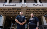 Fremont Police Sgt. John Brady (left) said mental health co-responder Jon Thomsen has become a valuable resource for the roughly 40 officers in the Fremont Police Department. 
(Rebecca S. Gratz / Flatwater Free Press)
