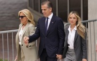 Hunter Biden, President Joe Biden's son, accompanied by his mother, First Lady Jill Biden and his wife, Melissa Cohen Biden, walks out of federal court after hearing the verdict, Tuesday, June 11, 2024, in Wilmington, Del. Hunter Biden has been convicted of all 3 felony charges in the federal gun trial. 
(Matt Slocum / AP Photo)
