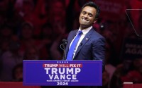 Vivek Ramaswamy speaks before Republican presidential nominee former President Donald Trump at a campaign rally at Madison Square Garden, Sunday, Oct. 27, 2024, in New York. 
(Evan Vucci / AP Photo)