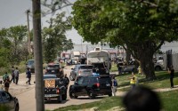 Law enforcement raided the Glenn Valley Foods plant in Omaha on June 10. Along with U.S. Immigration and Customs Enforcement, the FBI, the Drug Enforcement Administration and the U.S. Marshals Service also participated in the sweep. 
(Abiola Kosoko / Flatwater Free Press)
