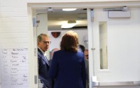 Nebraska Gov. Jim Pillen before his press conference at St. Teresa Catholic School in Lincoln on Sept. 29, 2025. 
(Juan Salinas II / Nebraska Examiner)
