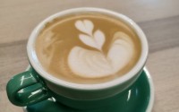 An ethically sourced Sage Latte and the most well-lit table in town, at Myrtle & Cypress in the Omaha Music Conservatory.
(Austin Petak / The Daily Record)