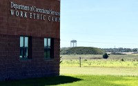 The state’s Work Ethic Camp in McCook, Neb., has become a detention center for migrants facing deportation proceedings. 
(Cindy Gonzalez / Nebraska Examiner)