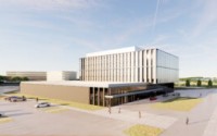 Rendering of proposed REACH facility that would house academics, startups, government contractors and others focused on beefing up national security systems. 
(Courtesy of HDR)
