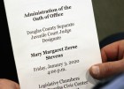 An investiture ceremony was held for Douglas County Juvenile Court Judge Mary “Peg” M.Z. Stevens in the Legislative Chambers of the Omaha-Douglas County Civic Center on Friday, Jan. 3, 2020. (Photo by Scott Stewart)