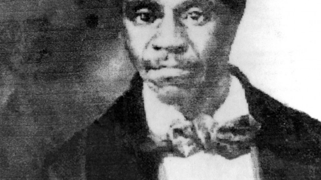 Shown is a copy of a photograph taken in the 1800s of slave Dred Scott that was found in the historic courthouse located in Thebes, Ill. Scott, the slave whose legal fight for freedom became a landmark U.S. court ruling, is said to have done time in the dungeons below the old courthouse. 
(The Southeast Missourian / AP Photo)