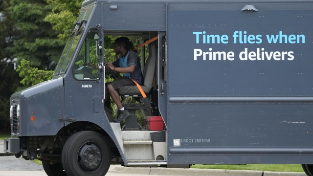 An Amazon truck makes deliveries in Wheeling, Ill., Thursday, May 16, 2024. 
(Nam Y. Huh / AP Photo)