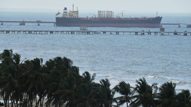 Evana, an oil tanker, is docked at El Palito port in Puerto Cabello, Venezuela, Sunday, Dec. 21, 2025. 
(Matias Delacroix / AP Photo)