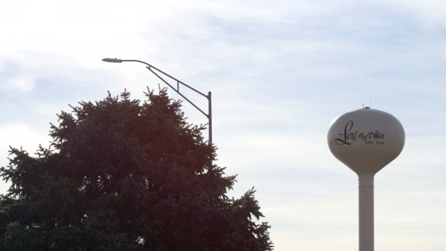 A Lexington water tower on Dec. 9, 2025. 
(Juan Salinas II / Nebraska Examiner)