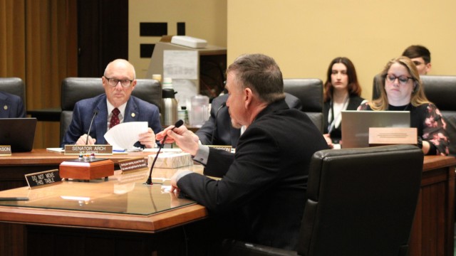 State Sen. Dan McKeon’s attorney Perry Pirsch in the Nebraska Capitol on Jan. 12, 2026. 
(Juan Salinas II / Nebraska Examiner)