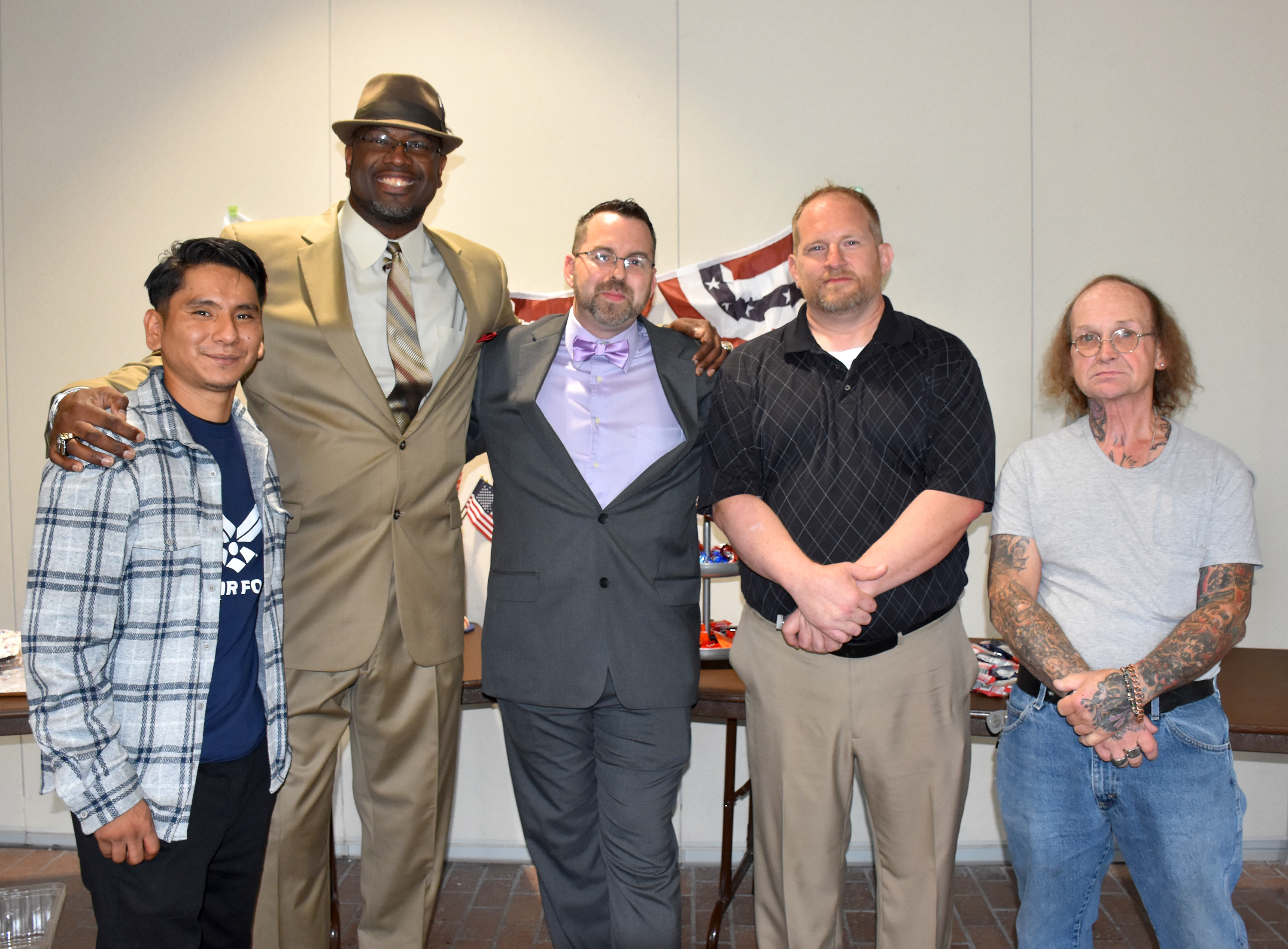 The newest DCVTC graduates, from left to right, are Victor Corrales, Rod Armstead, Cody Arnett, Jeremy Pierce, and Doug Larson. (Carla Chance / The Daily Record)