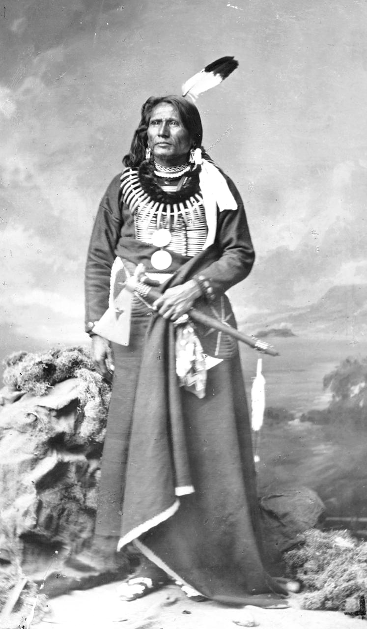 Chief Standing Bear, portrayed in “Standing Bear’s Quest For Freedom,” chronicling the first civil rights victory for Native Americans, written by Lawrence (Larry) Dwyer, garnering a Best Nebraska History Book Award.<br />(Courtesy of Nebraska State Historical Society)