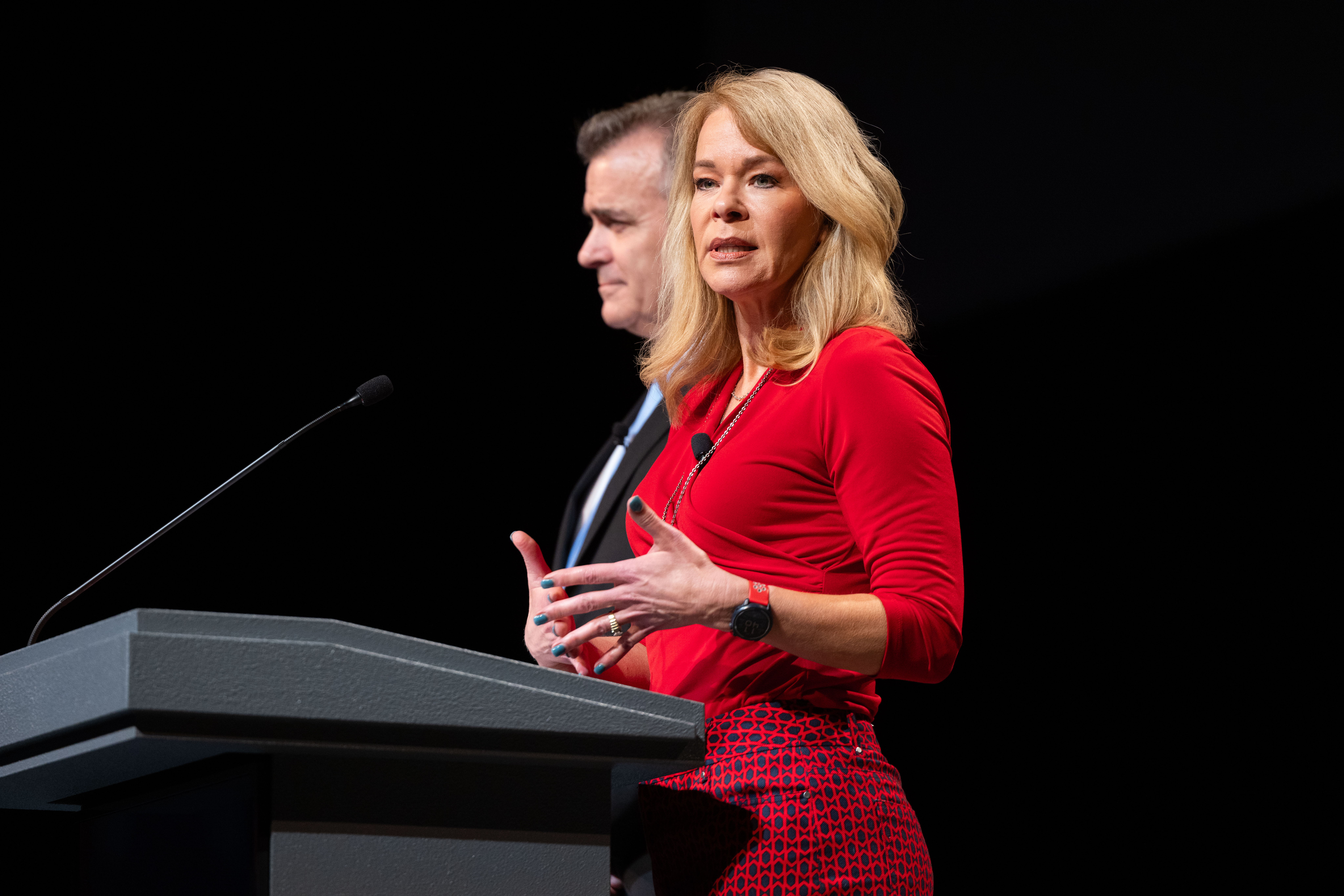 The event emcees were KETV Newswatch7 anchors Rob McCartney and Julie Cornell.<br />(Rebecca Gratz / Rebecca Gratz Multimedia)