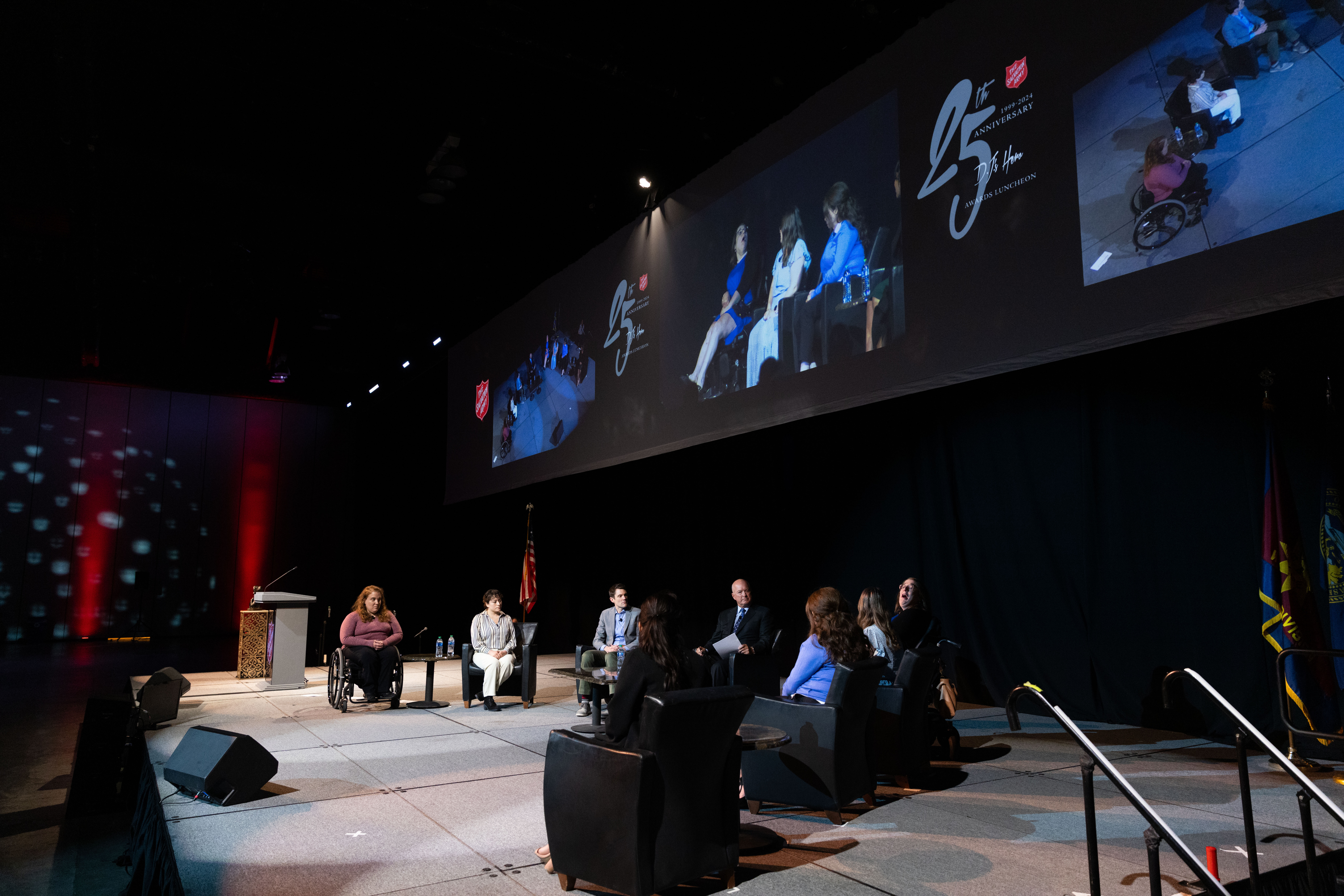 David Sokol moderates a panel discussion with six D.J.’s Heroes alumni as a special 25th-anniversary event.<br />(Rebecca Gratz / Rebecca Gratz Multimedia)