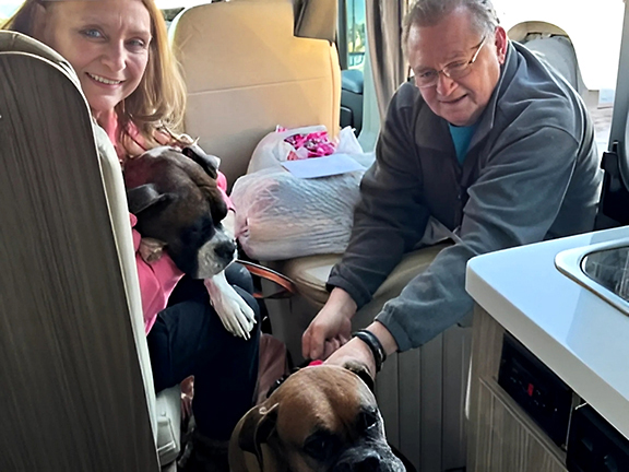 Lost Pets of Omaha Area met “Ryleigh&#039;s” owners near Fargo to make the exchange.<br />(Courtesy of LPOOA)