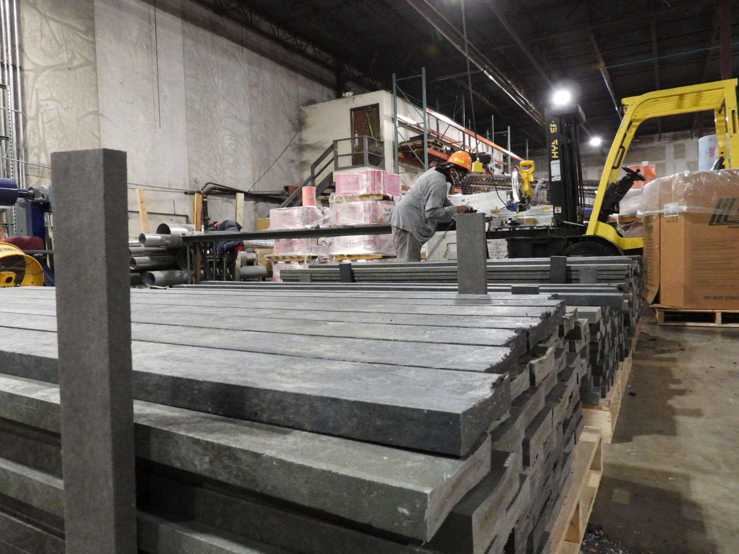 Plastic lumber is created from plastic flakes as part of First Star’s sustainability program.<br />(Tim Trudell / The Daily Record)