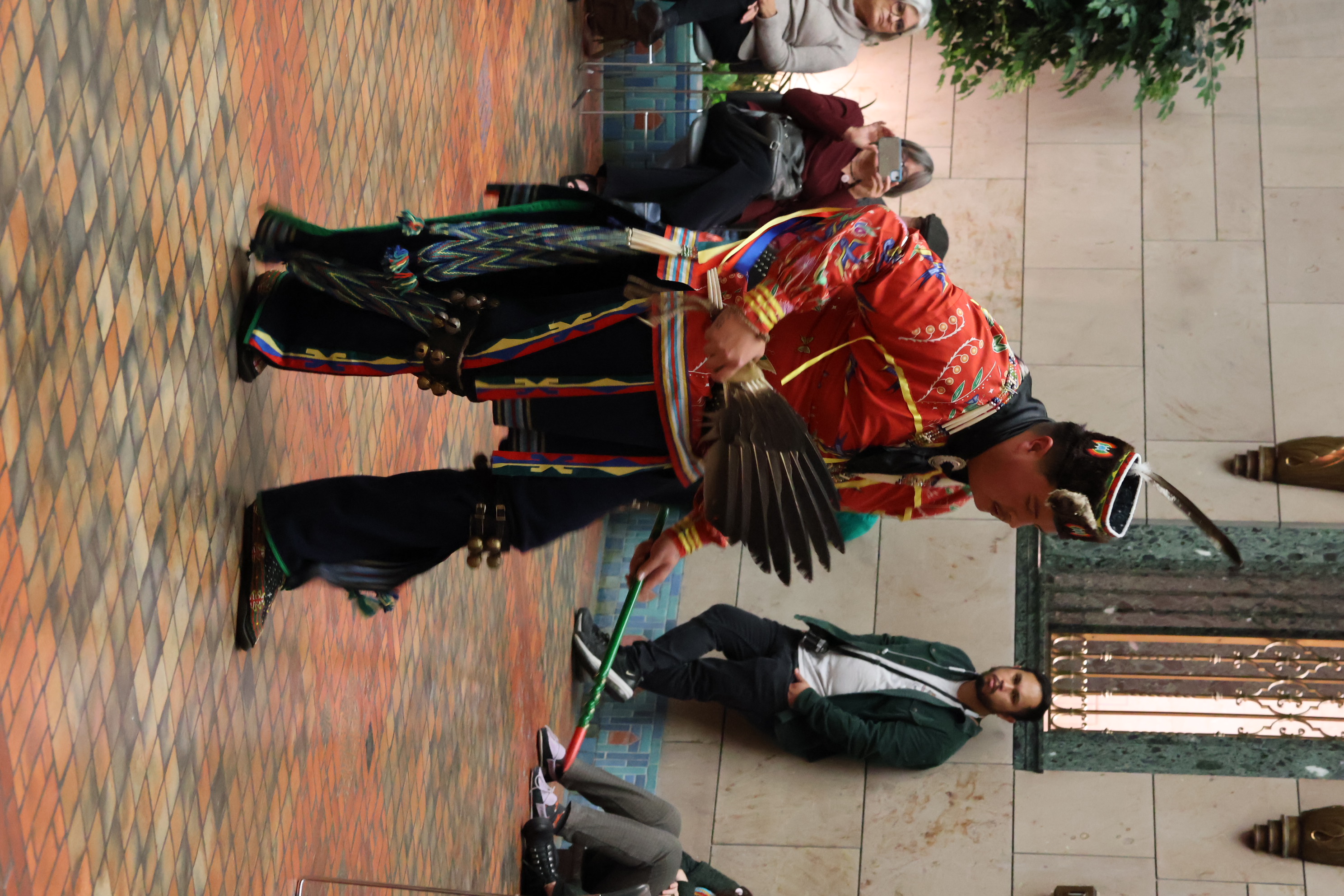 A young man performs a traditional dance during a performance at Joslyn Art Museum in Omaha.<br />(Tim Trudell / The Daily Record)