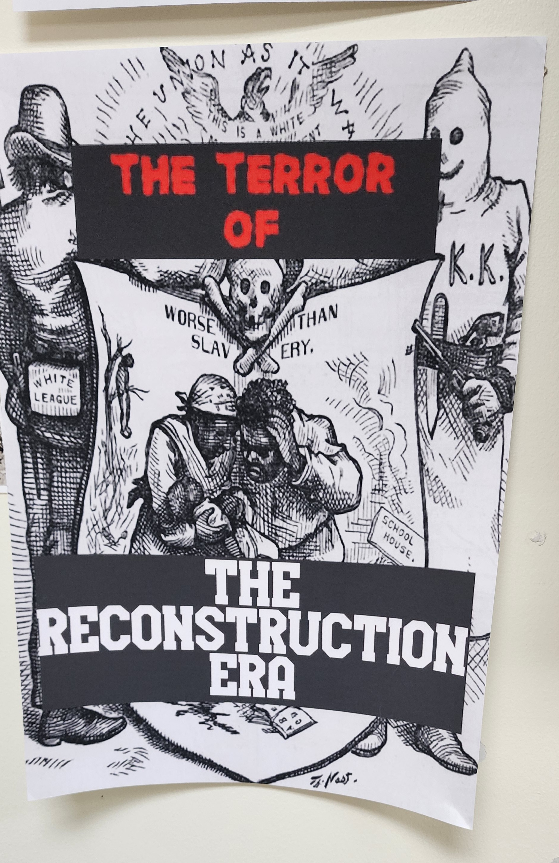 A poster supporting southern hate groups, including the Ku Klux Klan. (Tim Trudell / The Daily Record)