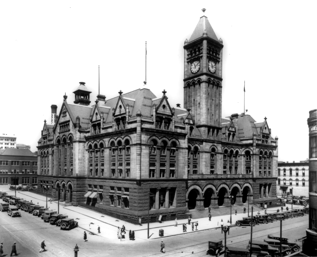 The Old Omaha Post Office was located at 16th and Dodge Streets. Built in 1898, the building, along with the old city hall, was demolished in 1966, becoming a rallying force for historic preservation in Omaha.<br />(Public Domain)